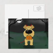 Carte Postale Halloween Airedale Terrier (Devant / Derrière)