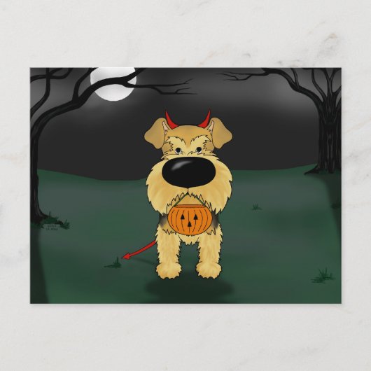 Carte Postale Halloween Airedale Terrier (Devant)