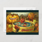 Carte Postale Halloween Apple Bobbing (Devant / Derrière)