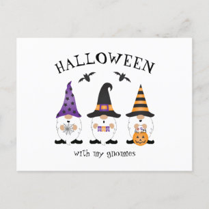 Carte Postale Halloween Avec Mes Gnomes Violet Orange