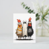 Carte Postale Halloween Bash Déplaisant de Cluckin (Debout devant)