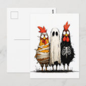 Carte Postale Halloween Bash Déplaisant de Cluckin (Devant / Derrière)