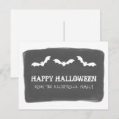 Carte postale Halloween Bats couleur blanc noir (Devant / Derrière)