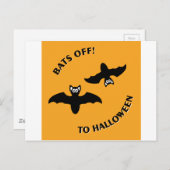 Carte Postale Halloween Bats Orange (Devant / Derrière)