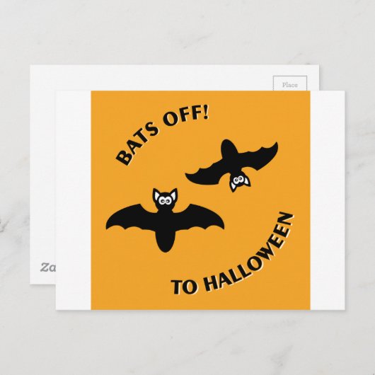 Carte Postale Halloween Bats Orange (Devant / Derrière)