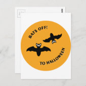 Carte Postale Halloween Bats Orange (Devant / Derrière)