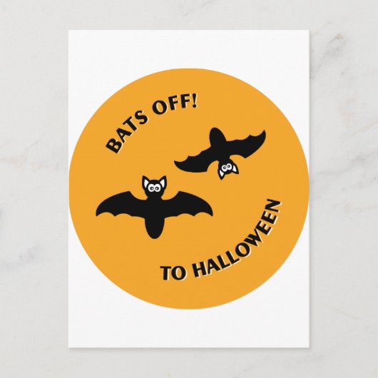 Carte Postale Halloween Bats Orange (Devant)
