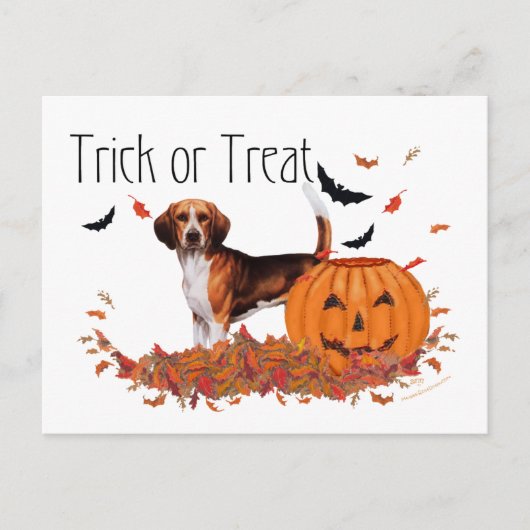 Carte Postale Halloween beagle (Devant)