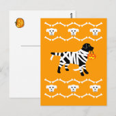 Carte postale Halloween Black Labrador Mummy (Devant / Derrière)