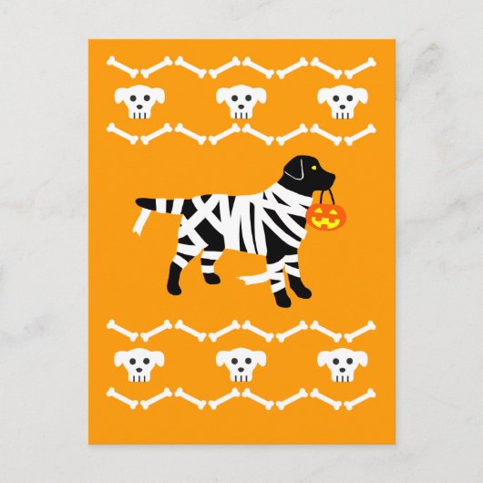 Carte postale Halloween Black Labrador Mummy (Devant)