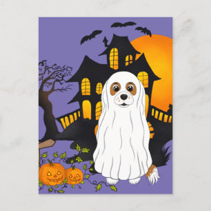 Carte Postale Halloween Blenheim Cavalier Ghost