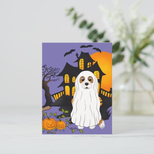 Carte Postale Halloween Blenheim Cavalier Ghost (Debout devant)