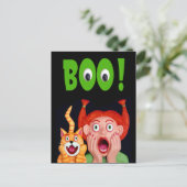 Carte Postale Halloween Boo effrayant (Debout devant)