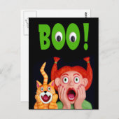 Carte Postale Halloween Boo effrayant (Devant / Derrière)