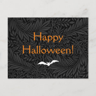 Carte Postale Halloween botanique floral noir élégant