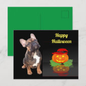 Carte Postale Halloween Bouledogue français Bulldog français (Devant / Derrière)