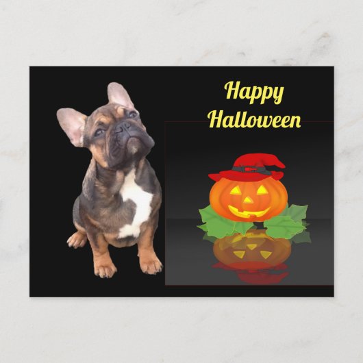 Carte Postale Halloween Bouledogue français Bulldog français (Devant)