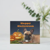 Carte Postale Halloween Bouledogue français Bulldog français (Debout devant)
