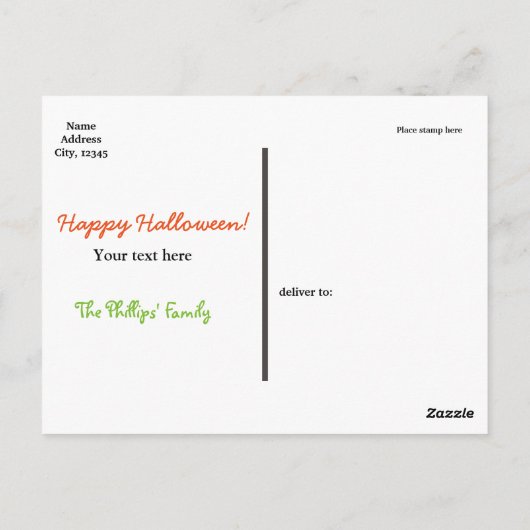 Carte postale Halloween Candy & Sweets (Dos)