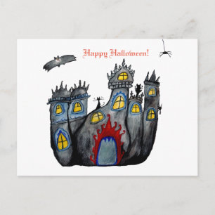 Carte postale Halloween Castle happy Halloween