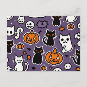 Carte Postale Halloween-Cat-Boo