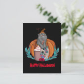 Carte Postale Halloween chat Happy Halloween (Debout devant)
