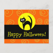 Carte postale Halloween Chat Noir (Devant)