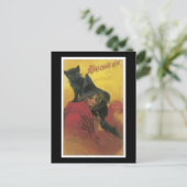 Carte Postale Halloween Chat noir et sorcière (Debout devant)