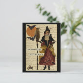 Carte Postale Halloween Chauve-souris Lune Chouette Crâne (Debout devant)