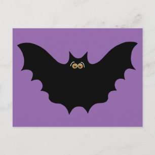 Carte Postale Halloween Chauve-Souris Noire