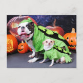Carte Postale Halloween Chien-Chien-Chien Spike - Chihuahua Gizm (Devant)
