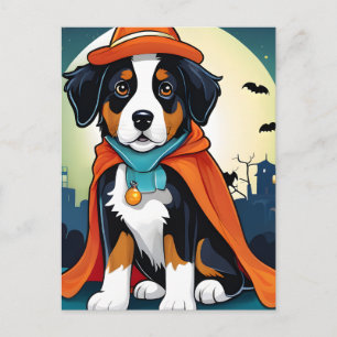 Carte Postale Halloween Chien de Montagne Bernese