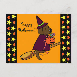 Carte Postale Halloween Chocolat Labrador Carton 1