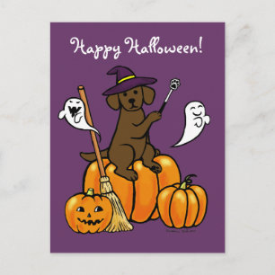 Carte Postale Halloween Chocolat Labrador Carton 2