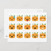 Carte Postale halloween citrouille emojis (Devant / Derrière)