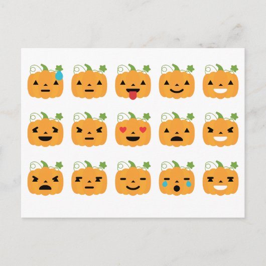 Carte Postale halloween citrouille emojis (Devant)