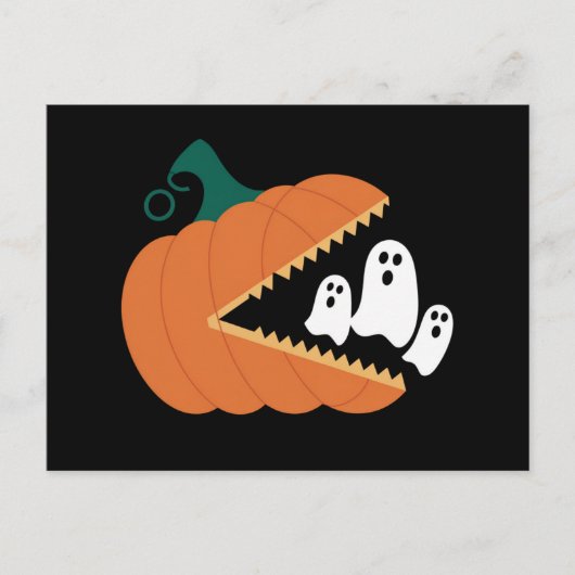 Carte Postale Halloween Citrouille Funny Fantômes Garçons Enfant (Devant)