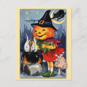 Carte Postale Halloween Citrouille Head Fairy!