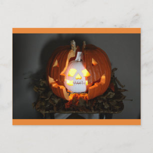 Carte postale Halloween Citrouille Jack-o'-lantern