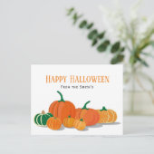Carte Postale Halloween Citrouille orange (Debout devant)