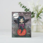 Carte postale Halloween Citrouille Pixie (Debout devant)