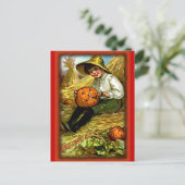 Carte postale Halloween Citrouille vintage pour la (Debout devant)