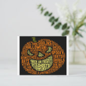 Carte Postale Halloween Citrouille Word Cloud-Word Art (Debout devant)