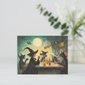 Carte Postale Halloween Cocktail partie sorcières Werewolf (Debout devant)