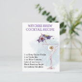 Carte Postale Halloween Cocktail Recette Aquarelle (Debout devant)