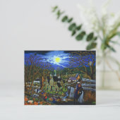 Carte Postale Halloween, collège, sorcières, Jack-O-Lantern, lou (Debout devant)