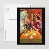 Carte Postale Halloween Comment se débarrasser des sorcières Vin (Devant / Derrière)