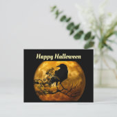 Carte postale Halloween Corbeau Et Lune (Debout devant)