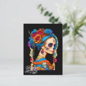 Carte Postale Halloween crâne de sucre, Dia de los Muertos (Debout devant)