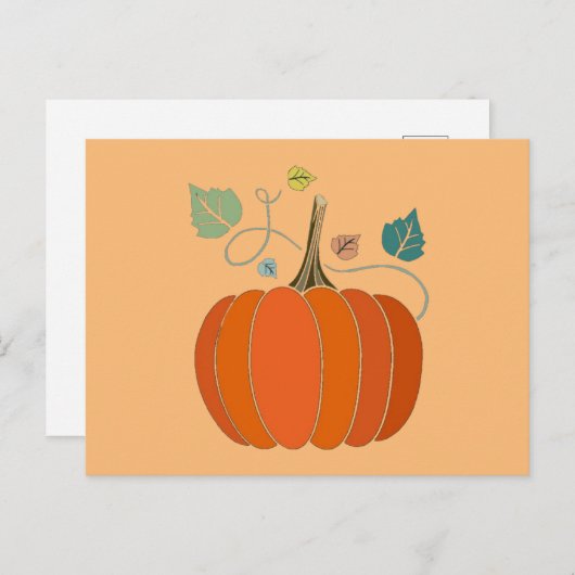 Carte Postale Halloween Creative Citrouille Vegetable Design (Devant / Derrière)